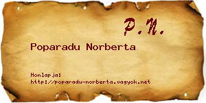 Poparadu Norberta névjegykártya